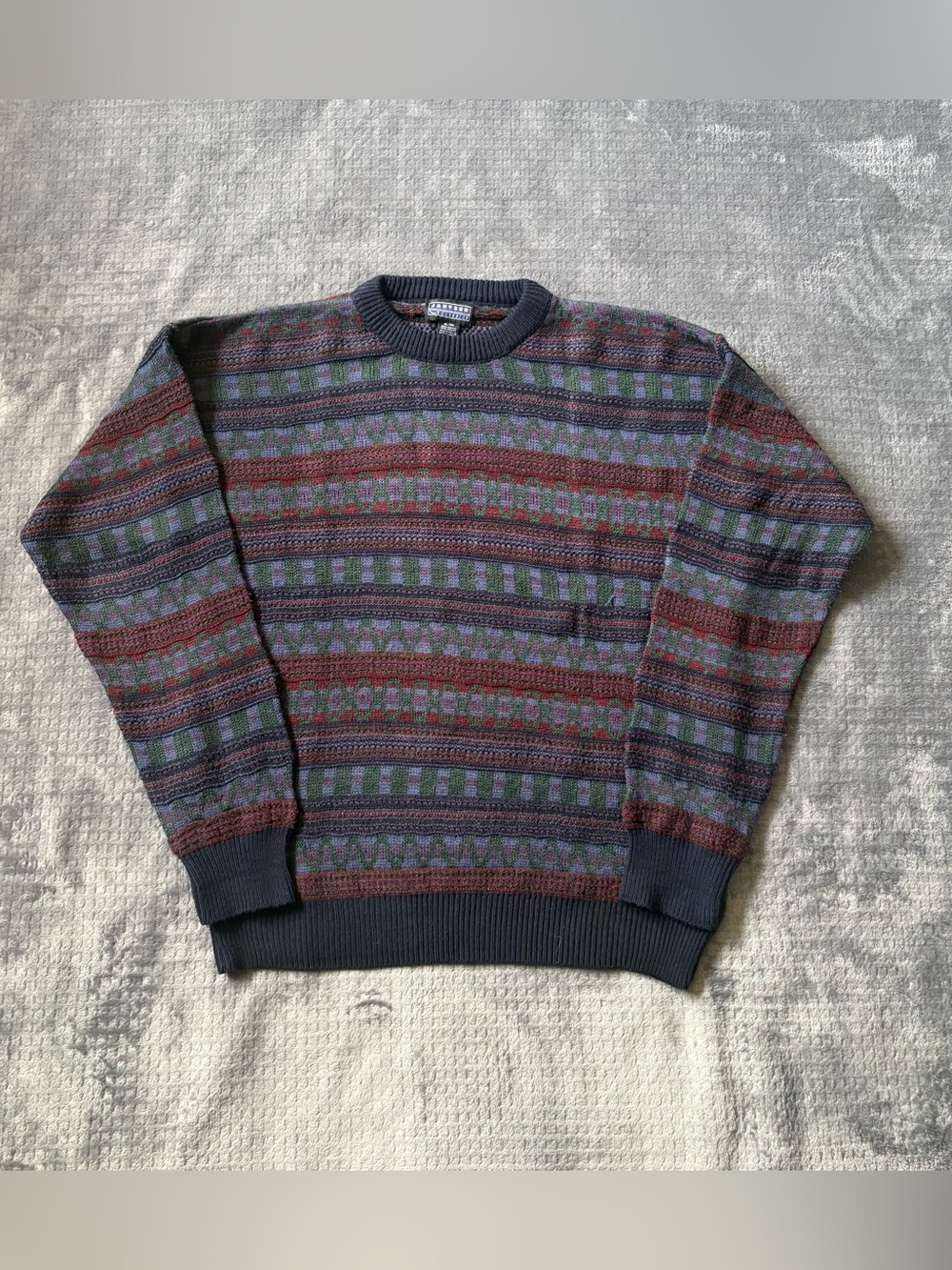 VTG Jantzen Classics Men’s XL Multicolor Geometric Crewneck Grandpa Sweater